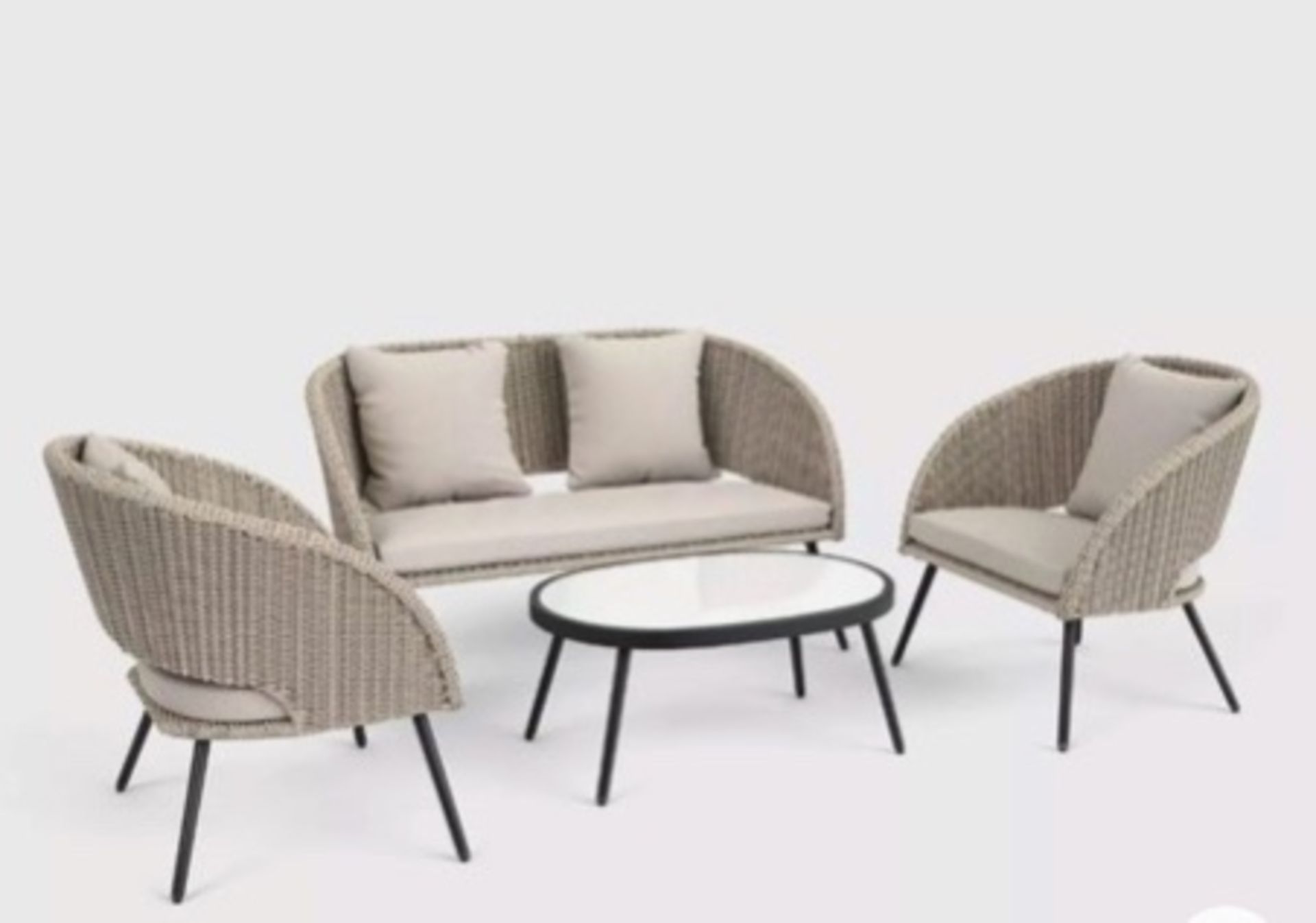 John Lewis Corsica 4 Seater Garden Table and Chairs Set - Cream RRP £999