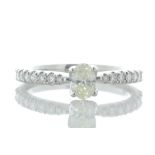 18ct White Gold Oval Cut Diamond Ring (0.60) 0.70 Carats
