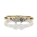18ct Two Stone Claw Set Diamond Ring 0.33 Carats