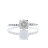 18ct White Gold Single Stone Prong Set With Stone Set Shoulders Diamond Ring 1.01 Carats