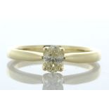 18ct Yellow Gold Single Stone Oval Cut Diamond Ring 0.42 Carats