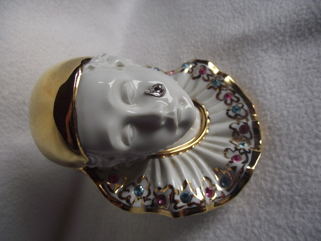 1980's Limoges Pierrot Clown With Swarovski Crystal Teardrop & Embellished With 24K Gold1980's Limog - Image 3 of 15