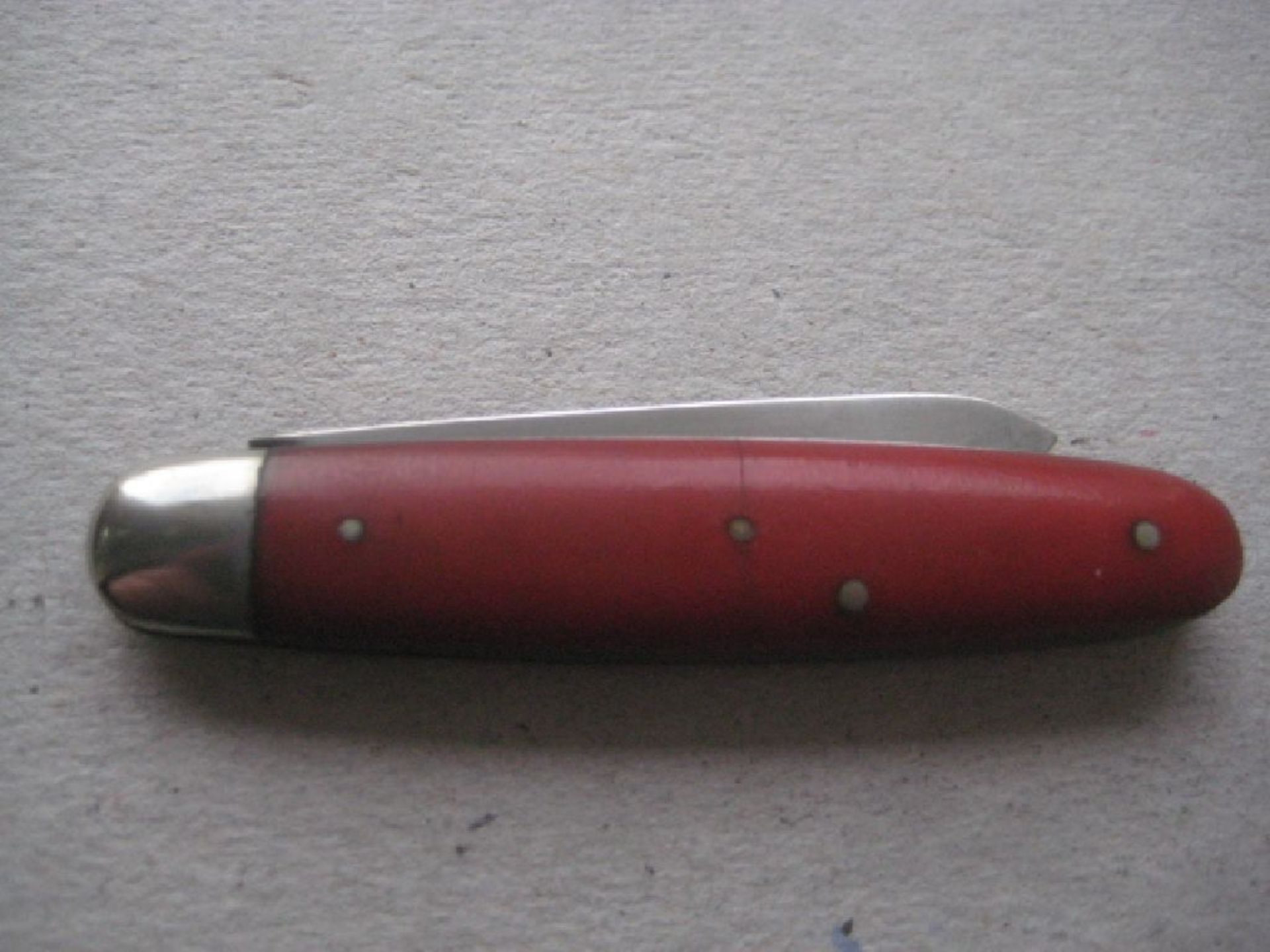 Rare Red Bakerlite Plastic Hafted Silver Bladed Folding Fruit Knife - Image 6 of 6