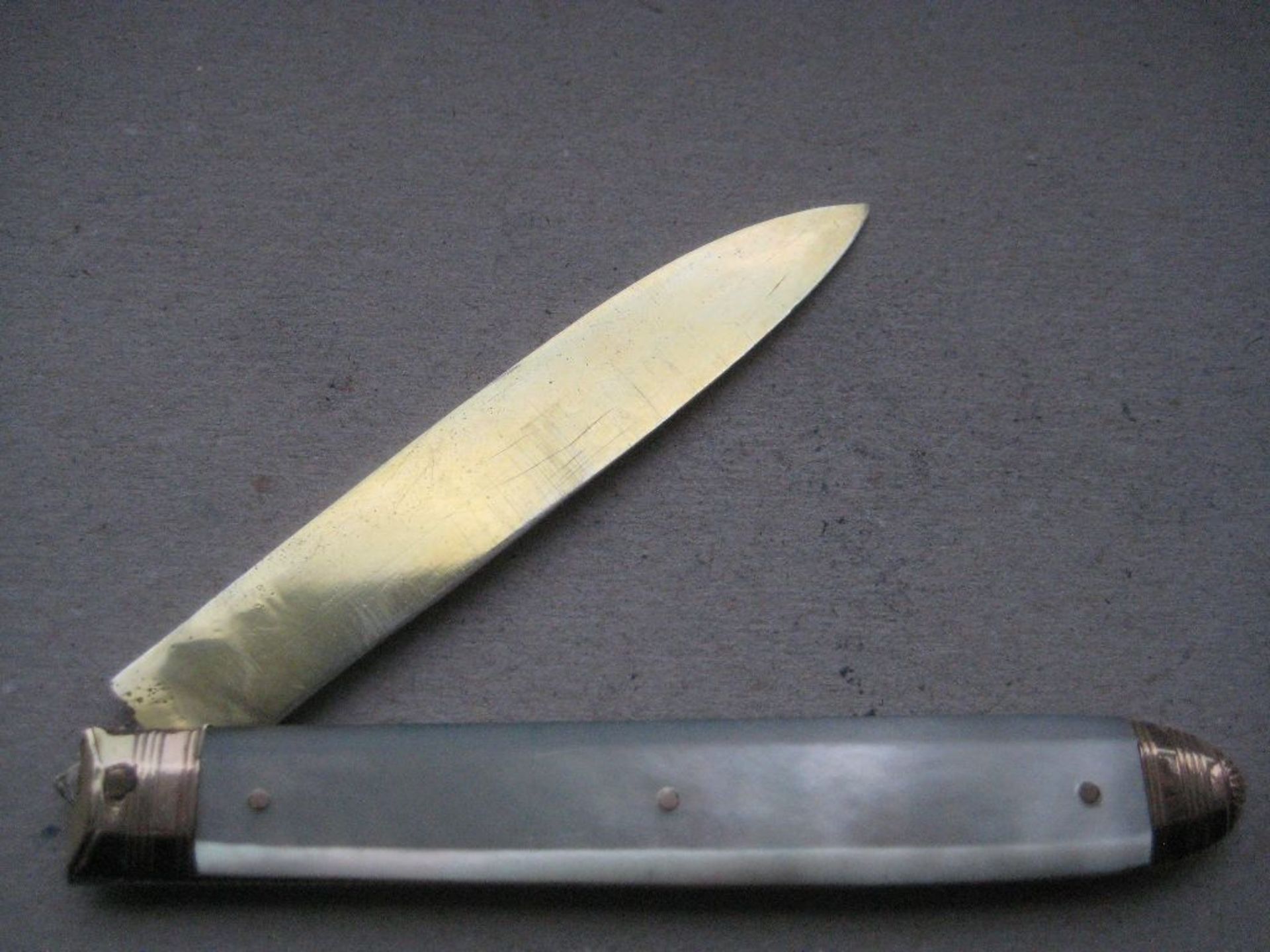 Rare George III Gold Mounted Silver-Gilt Bladed Folding Fruit Knife and Fork - Image 2 of 10