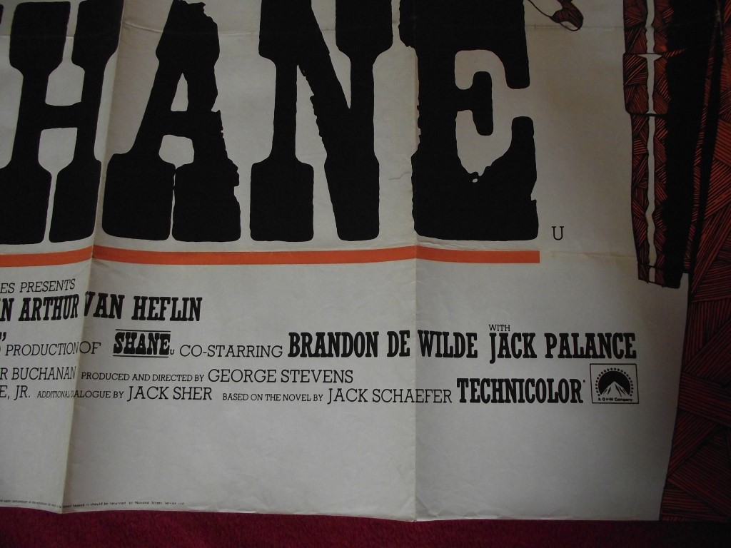 Original UK Quad Film Poster - "SHANE" - Western Classic - 1966 Re-release - Image 8 of 15