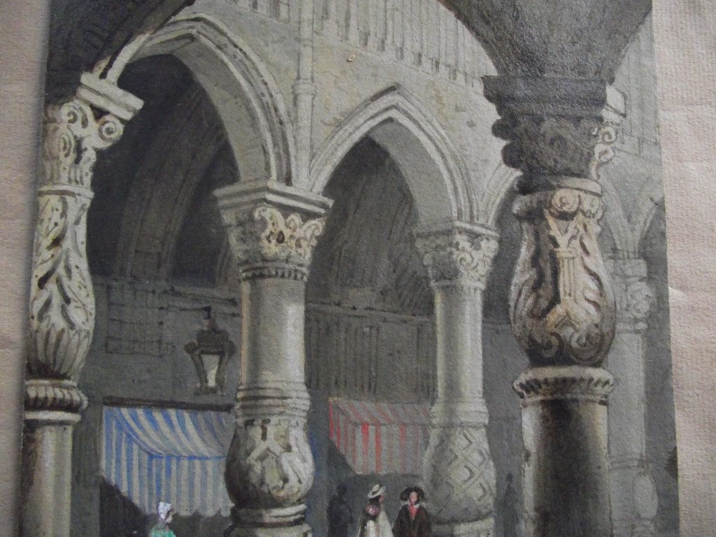 Samuel Prout Watercolour - Figures In The Courtyard of Prince-Bishops' Palace In Liege, Belgium - Image 5 of 12