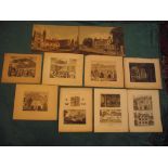 8 X Copperplate Engravings By J. Skelton Of Oxford - 1816-1822 + 2 Engravings of Cambridge College..