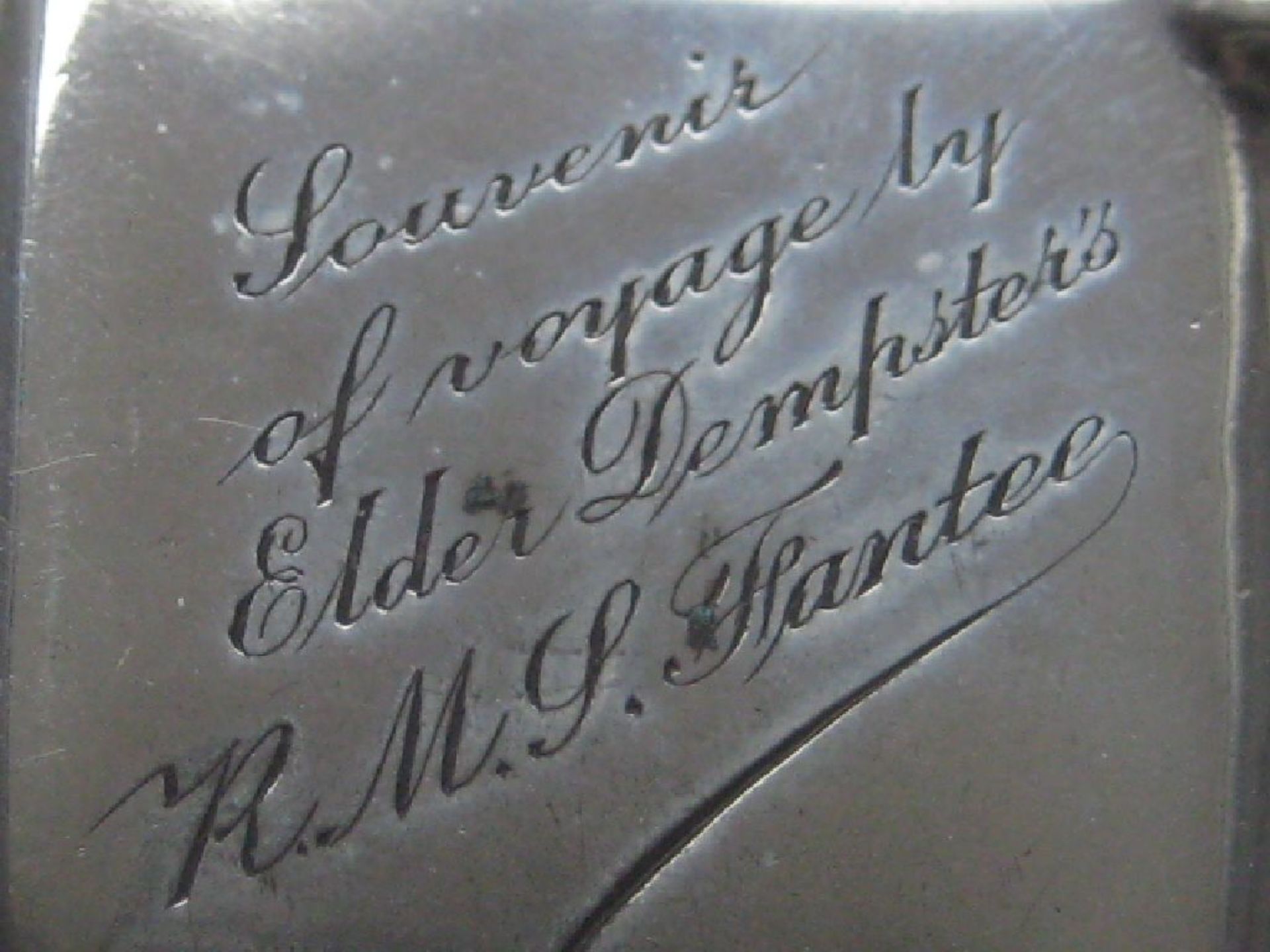 Edwardian Elder Dempster's R.M.J. Fantee Engraved Silver Vesta Case - Image 4 of 8