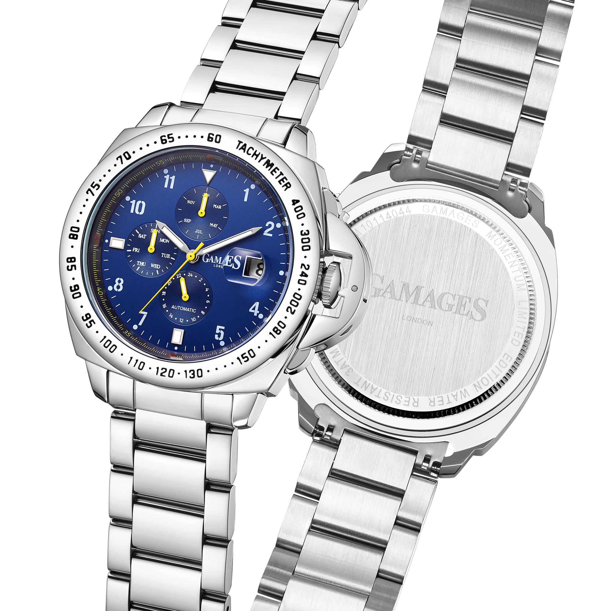 Gamages of London Hand Assembled Momentum Automatic Steel - 5 Year Warranty & Free Delivery