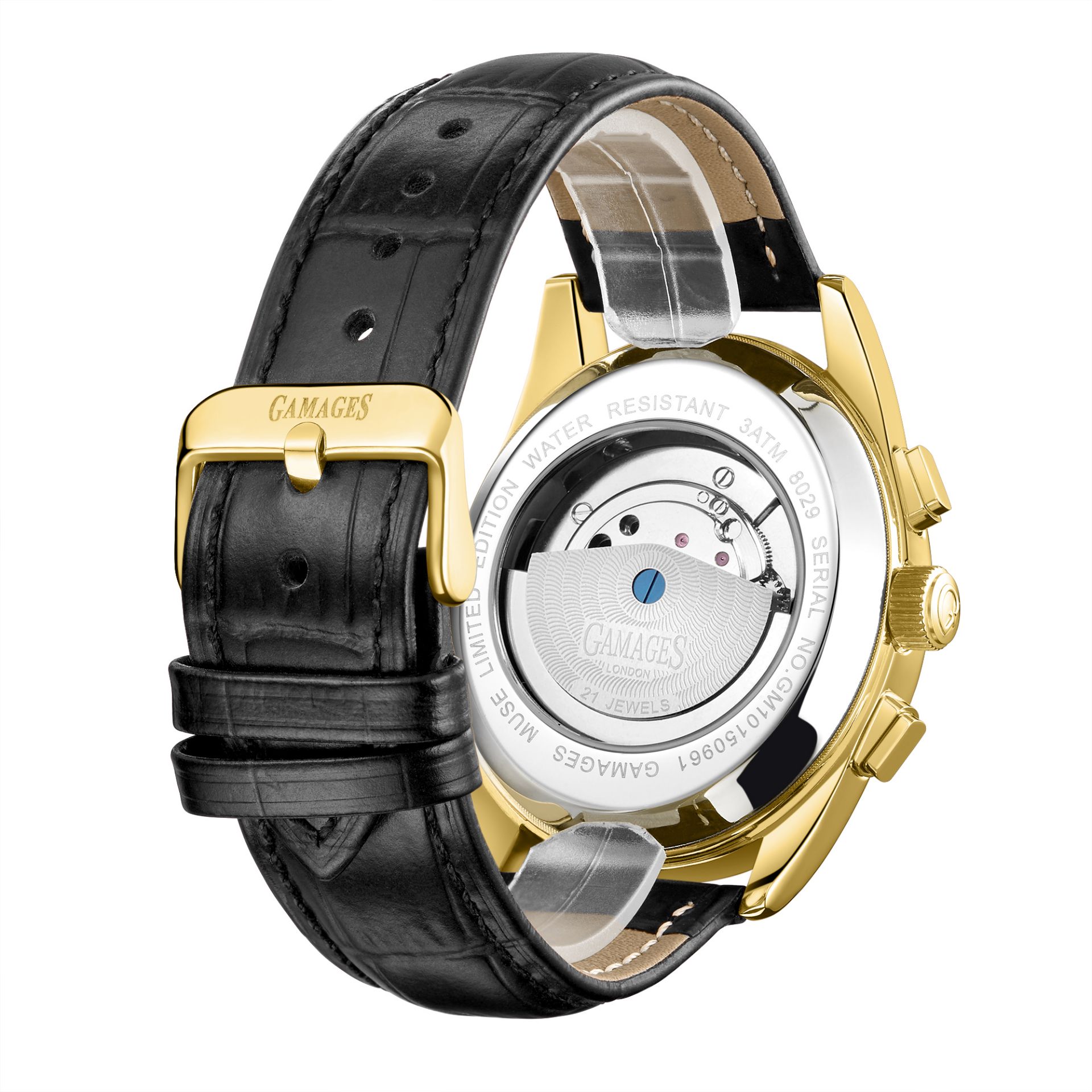 Gamages of London Hand Assembled Muse Automatic Gold White - 5 Year Warranty & Free Delivery - Image 5 of 5