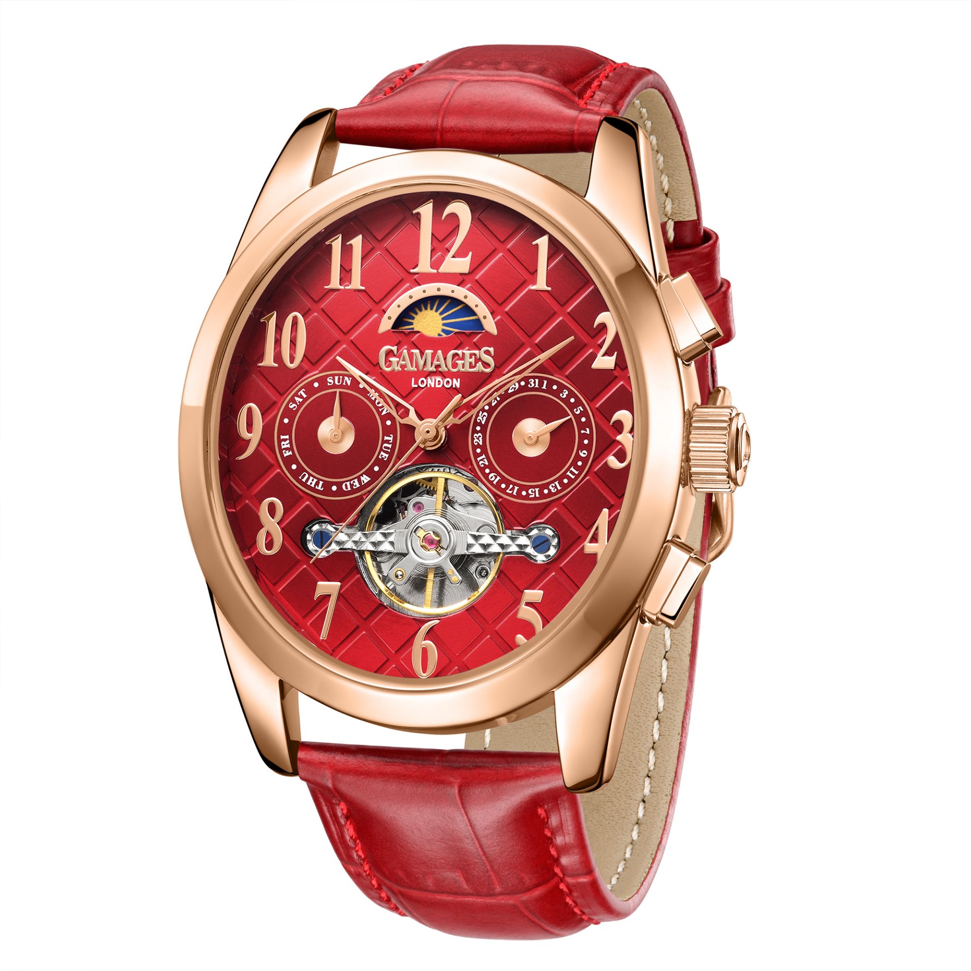 Gamages of London Hand Assembled Muse Automatic Rose Red - 5 Year Warranty and Free Delivery - Image 4 of 5