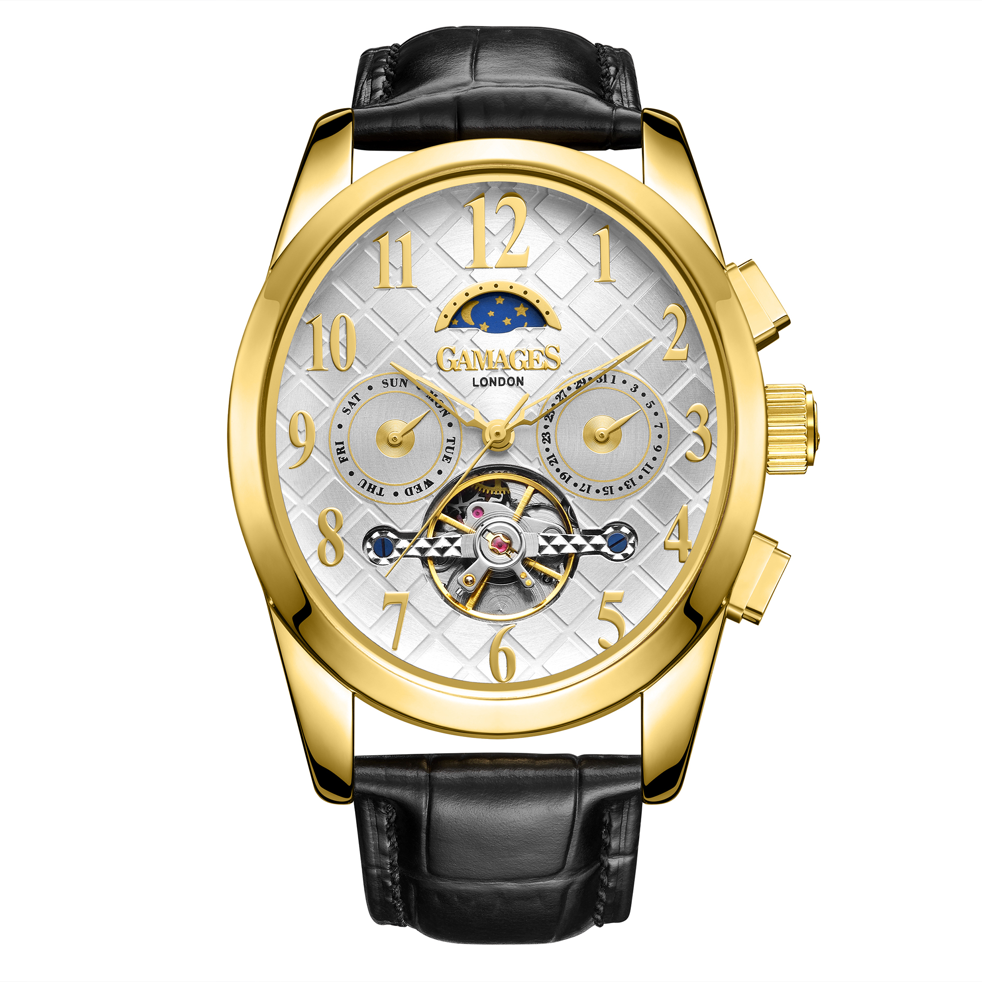 Gamages of London Hand Assembled Muse Automatic Gold White - 5 Year Warranty & Free Delivery - Image 3 of 5