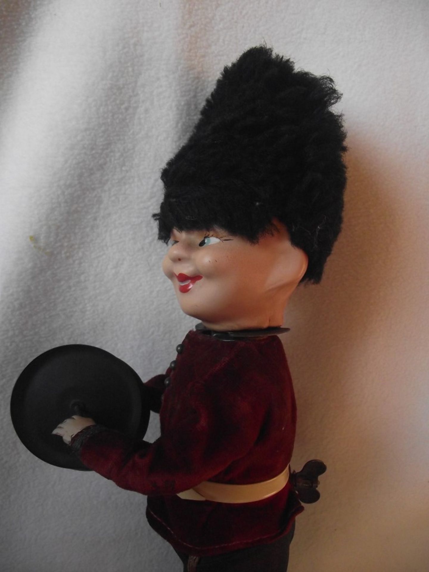 Vintage Clockwork Guardsman Playing Cymbals - Moving Bisque Head -1950's-1960's - Image 6 of 23