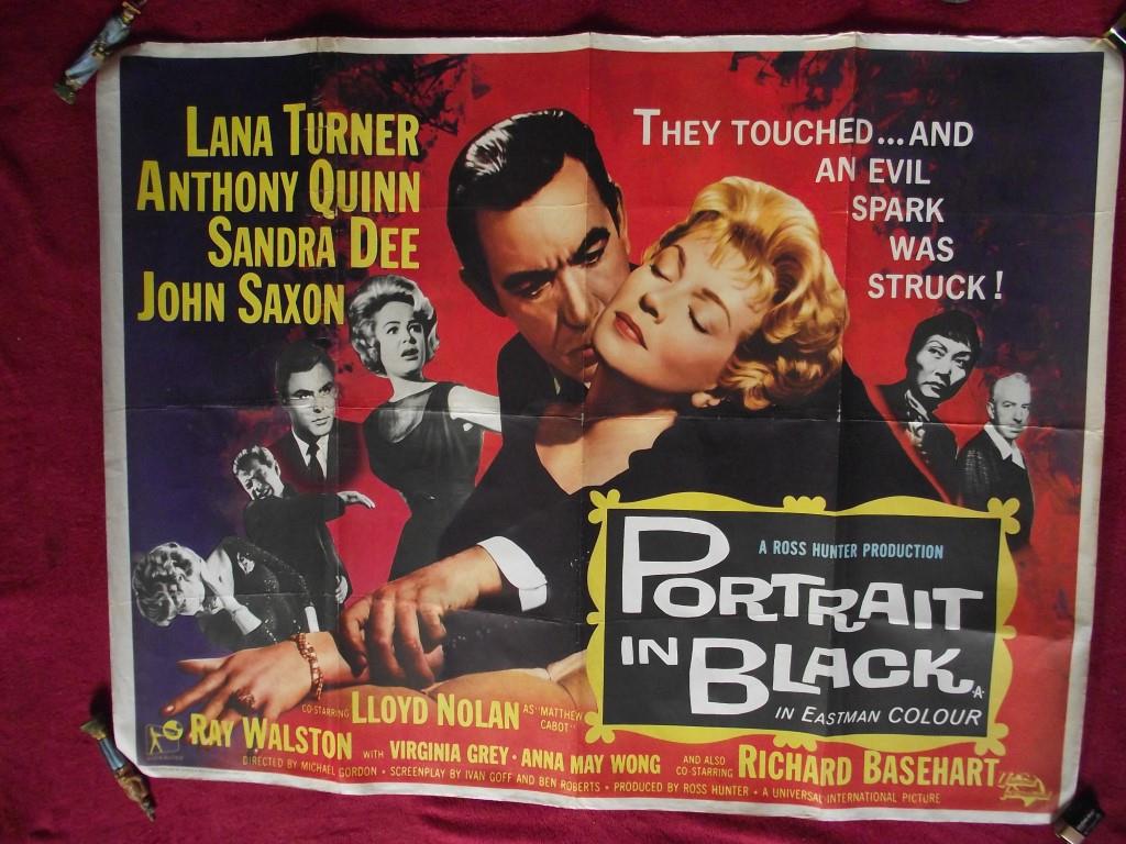 Original UK Quad Film Poster - "PORTRAIT IN BLACK" - UK Release 1960