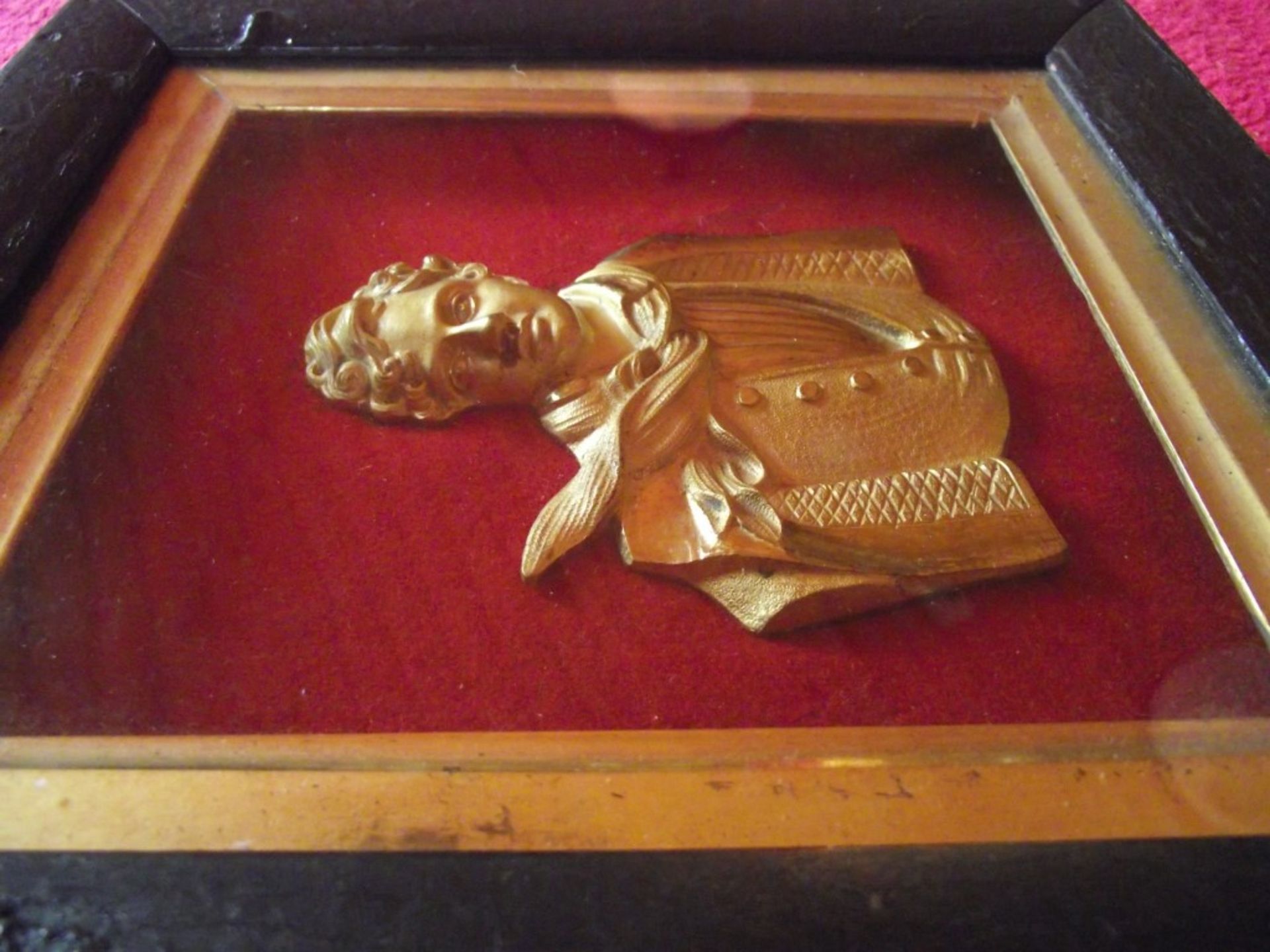 Antique Gilt Bronze Relief Plaque of Lord Byron As A Young Sailor - Circa 1870's - Image 5 of 14