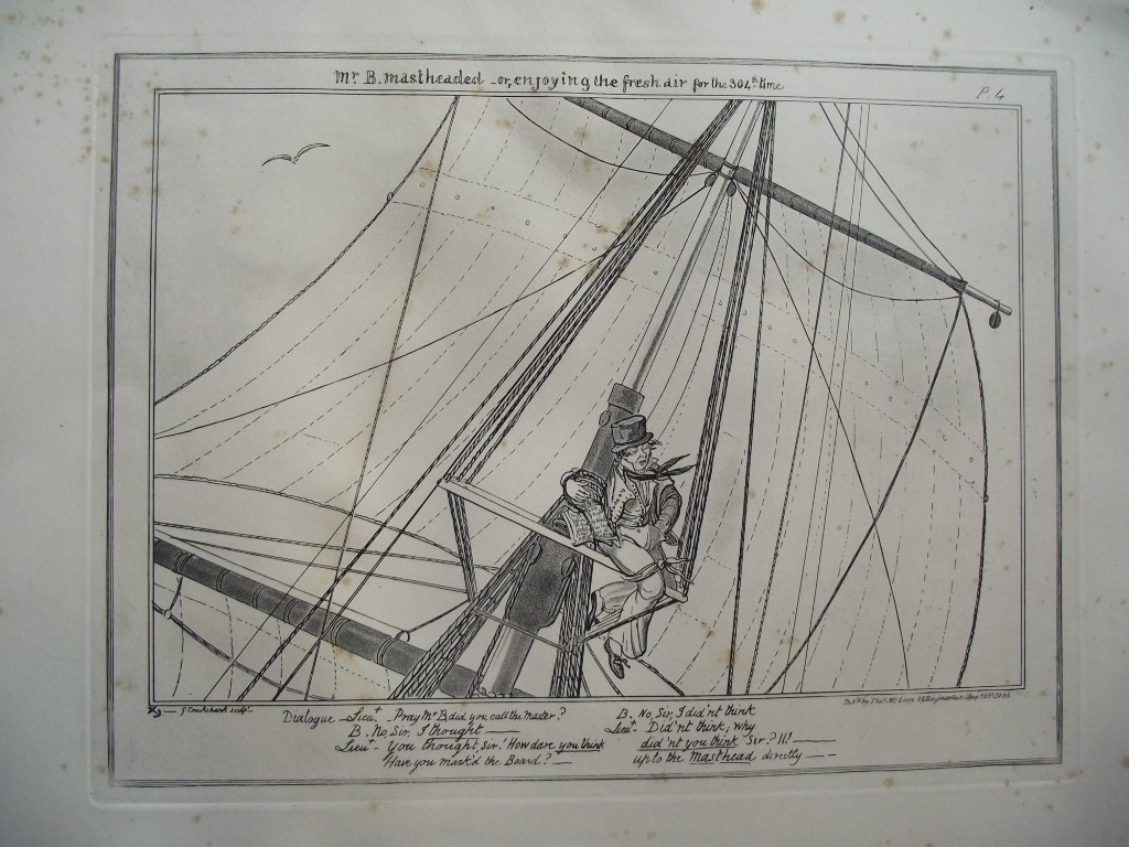 9 George Cruikshank Engravings - "The Sailor's Progress" - Bentley London 1875 - Image 6 of 12