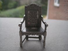 Antique Silver Miniature Dining Chair, Birmingham 1902