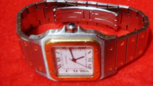 Cartier Santos Gent's 1980's Steel/18ct Gold Automatic Date Watch