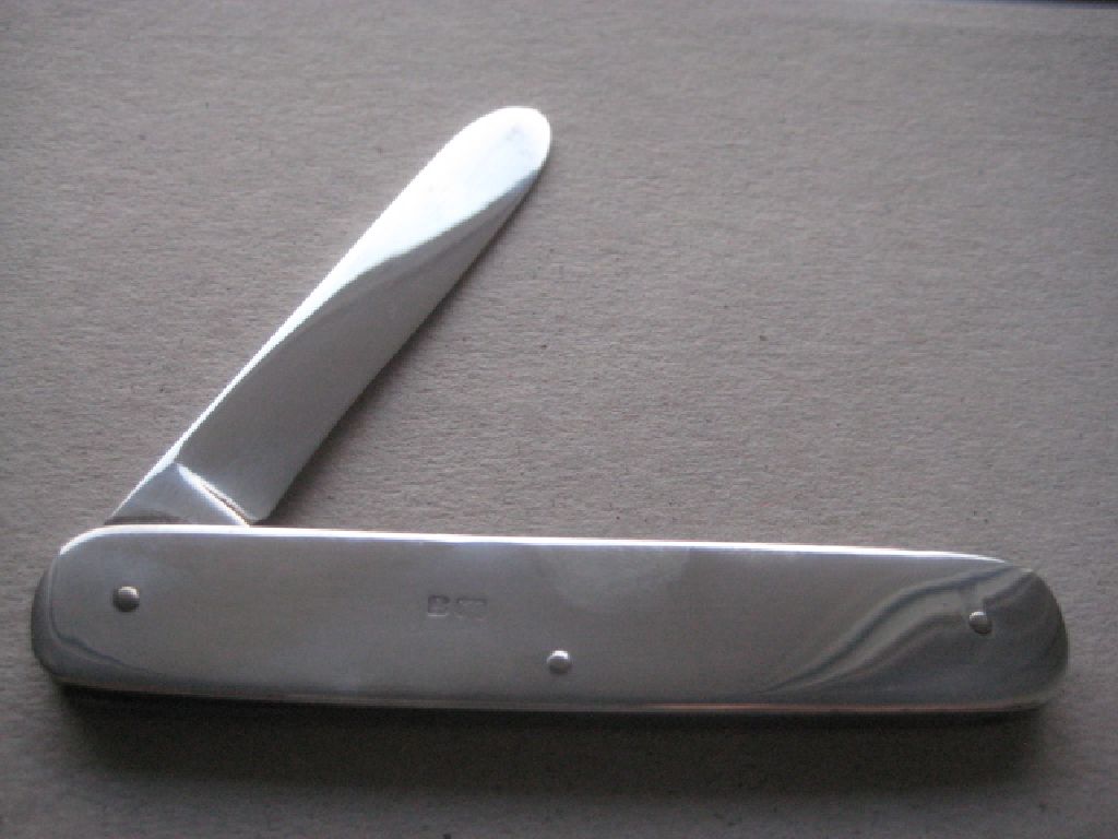 Rare Elder Dempster Engraved All Silver Folding Fruit Knife - Image 2 of 7