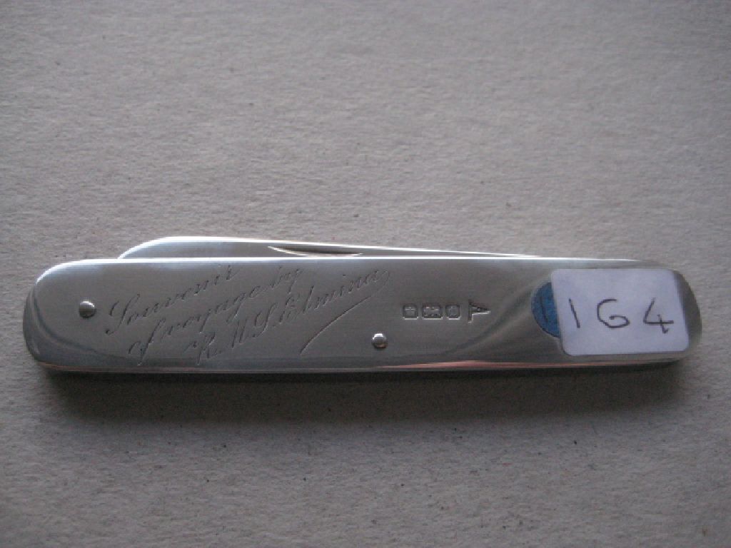 Rare Elder Dempster Engraved All Silver Folding Fruit Knife - Image 6 of 7