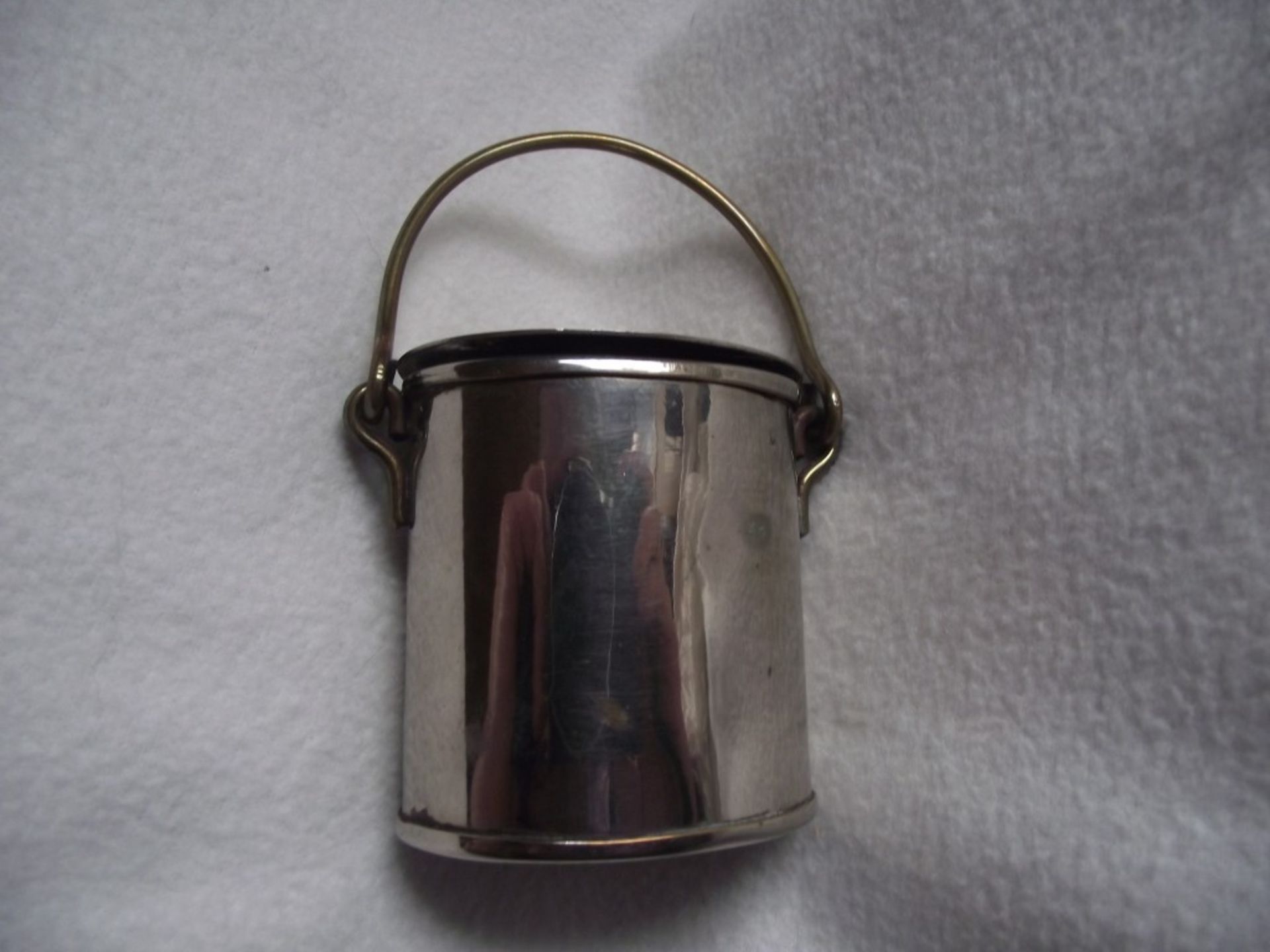 Antique Victorian Novelty Table Vesta Case - Silver Plated Brass Milk Pail - Ca.1890's - Image 11 of 20