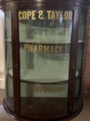 Antique Pharmacy Mahogany Bow Glass Shop Perfumes Display Cabinet