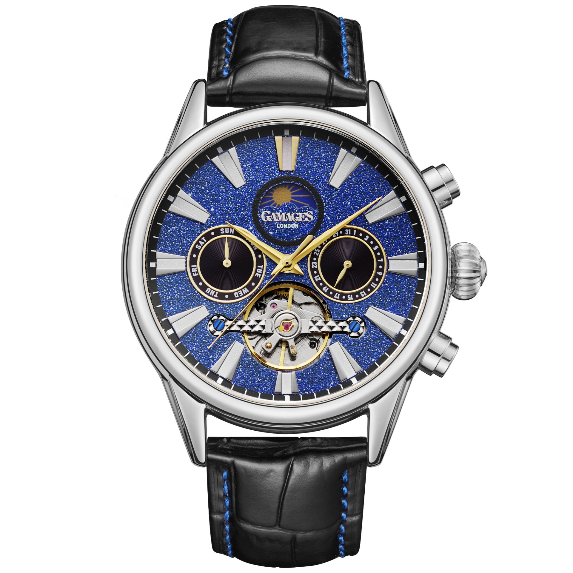 Gamages of London Hand Assembled Telescope Automatic Silver Navy- 5 Year Warranty and Free Delive... - Image 3 of 5