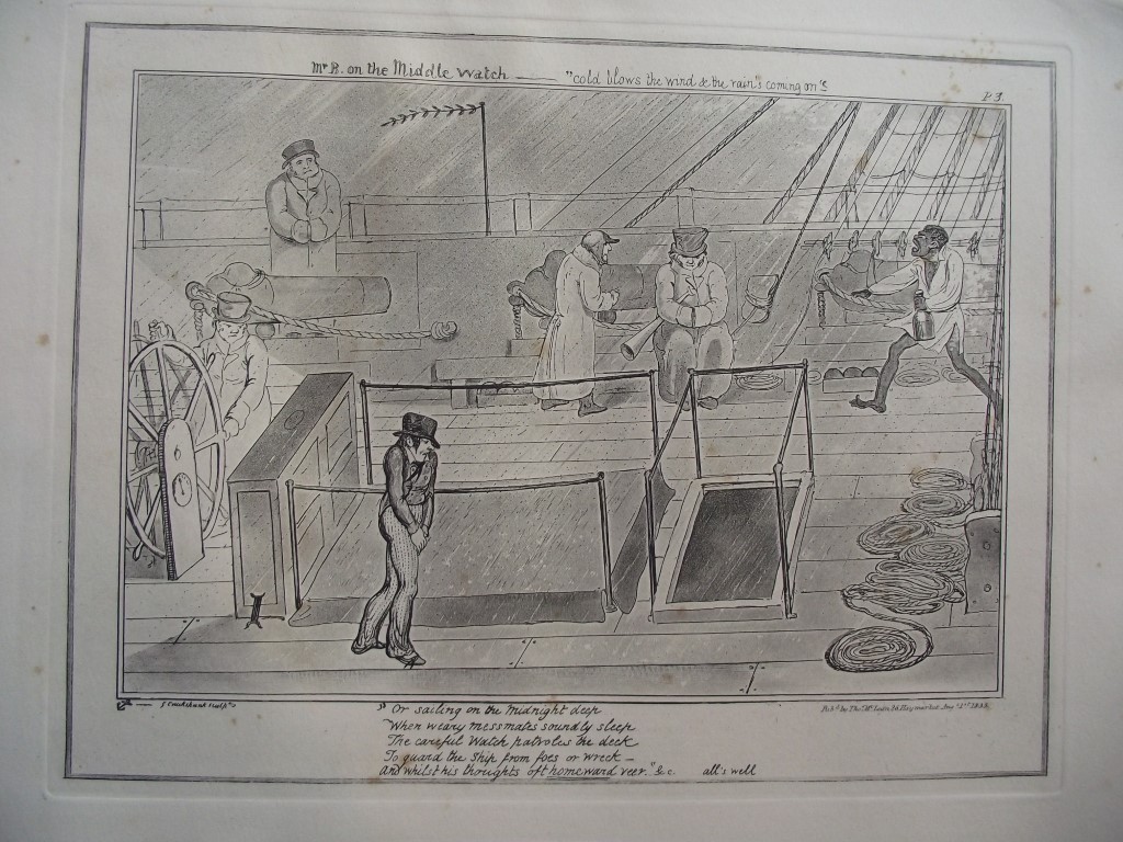 9 George Cruikshank Engravings - "The Sailor's Progress" - Bentley London 1875 - Image 5 of 12