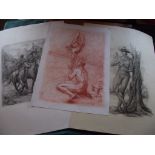 3 x Original Bernard Druet (1935-2012) - Drawings on Paper - Signed - 1975/1976/1985