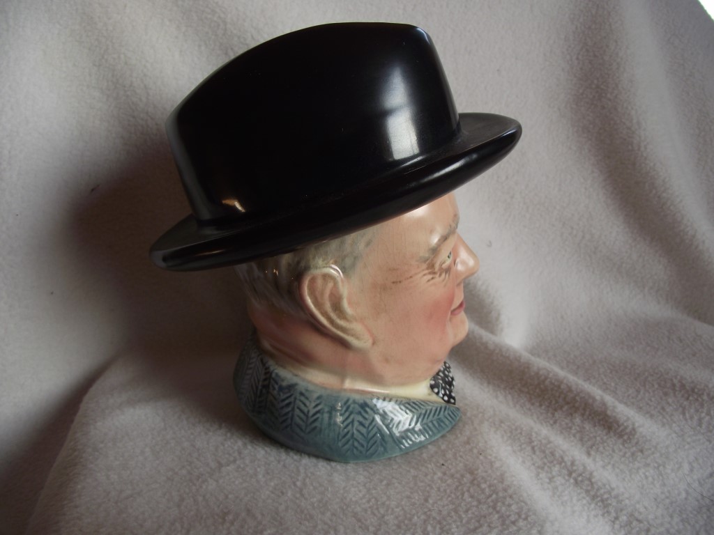 Winston Churchill Tobacco Jar/Hat Ashtray -T Lawrence Falcon Ware England 1950's - Image 4 of 17