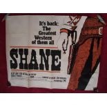 Original UK Quad Film Poster - "SHANE" - Western Classic - 1966 Re-release