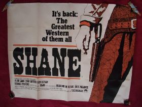 Original UK Quad Film Poster - "SHANE" - Western Classic - 1966 Re-release