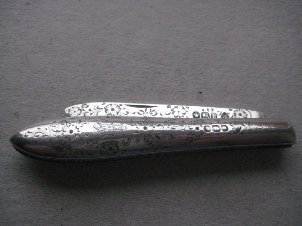 Victorian All Silver Folding Fruit Knife - Image 9 of 10