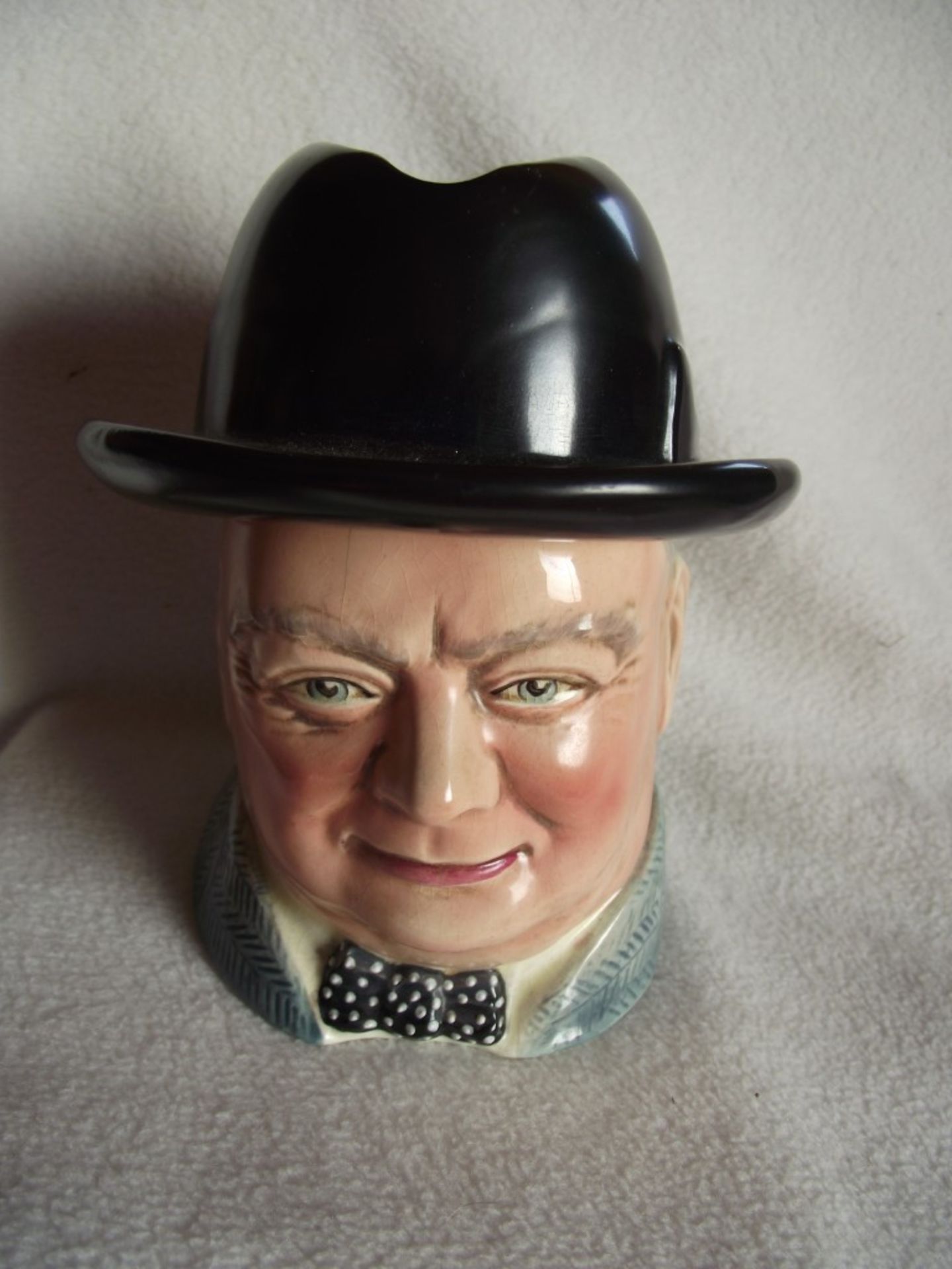 Winston Churchill Tobacco Jar/Hat Ashtray -T Lawrence Falcon Ware England 1950's - Image 17 of 17