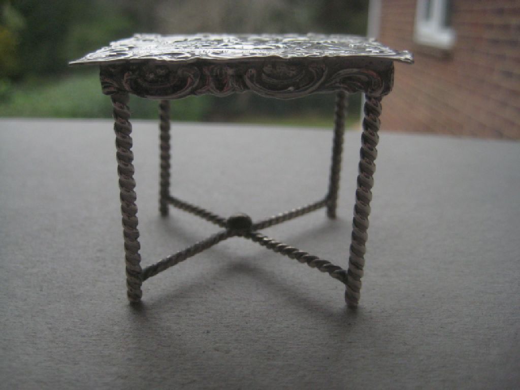 Antique Dutch Silver Miniature Table - Image 14 of 14