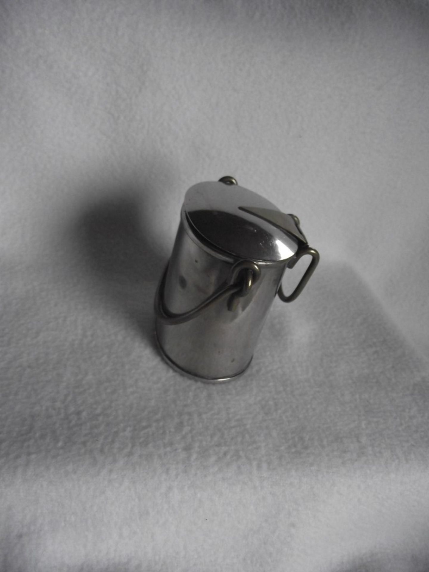Antique Victorian Novelty Table Vesta Case - Silver Plated Brass Milk Pail - Ca.1890's - Image 2 of 20