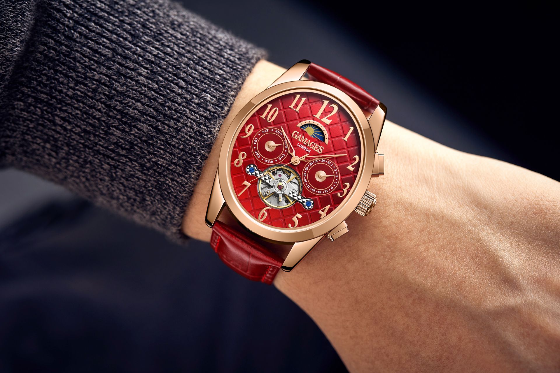 Gamages of London Hand Assembled Muse Automatic Rose Red - 5 Year Warranty and Free Delivery - Image 2 of 5