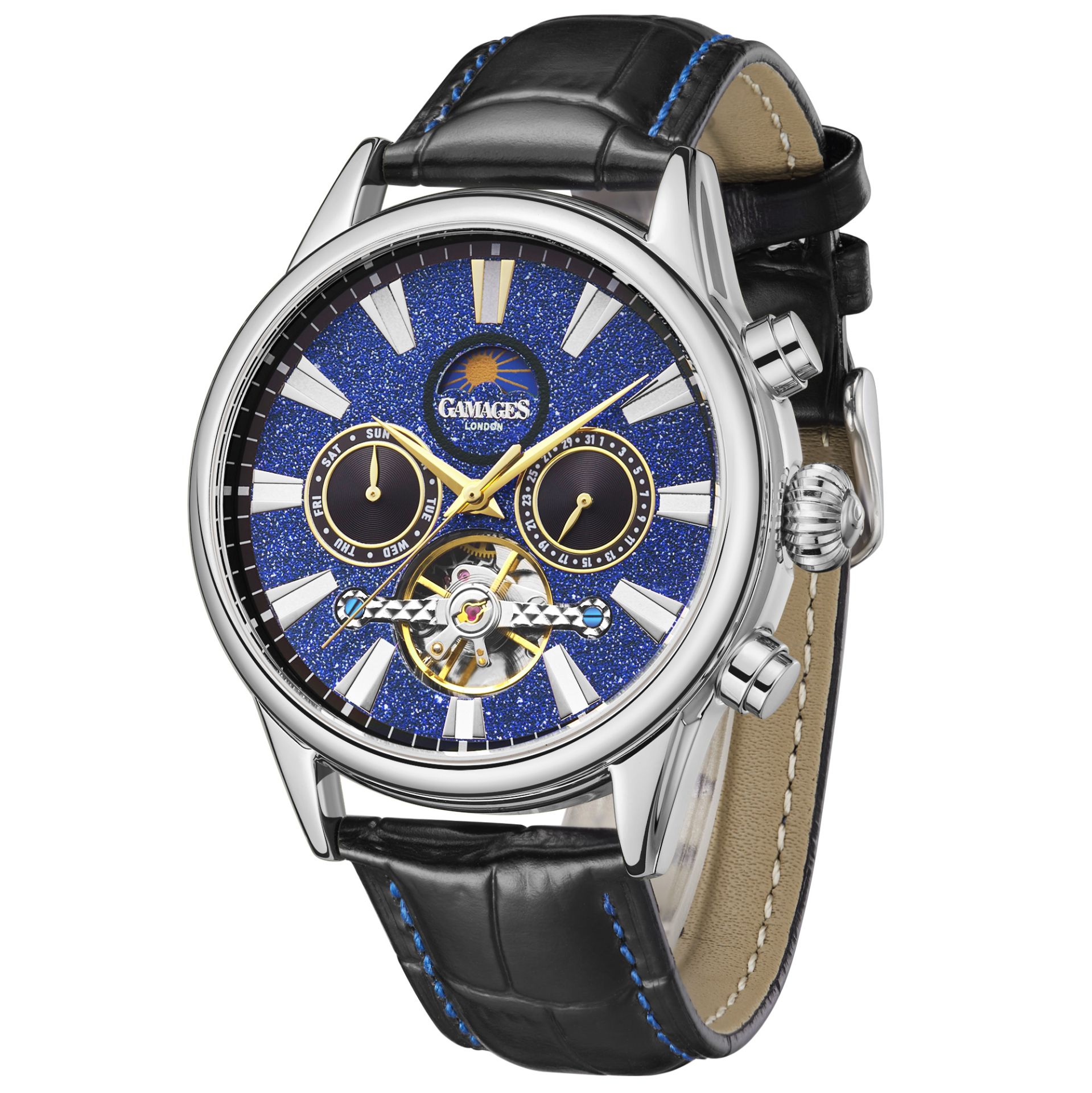 Gamages of London Hand Assembled Telescope Automatic Silver Navy- 5 Year Warranty and Free Delive... - Image 4 of 5