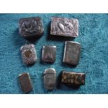 8 x Antique Vesta Cases, Snuff Boxes & Cigarette Box8 x Antique Vesta Cases, Snuff Boxes & Cigarette