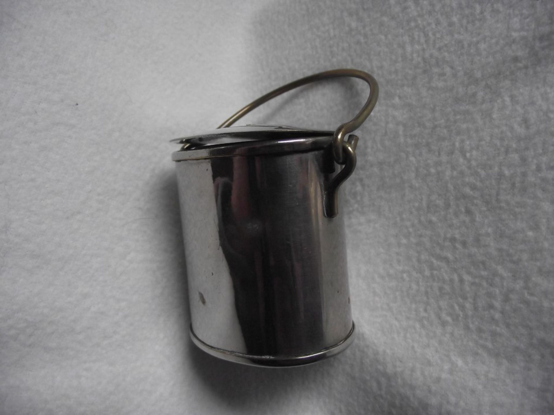 Antique Victorian Novelty Table Vesta Case - Silver Plated Brass Milk Pail - Ca.1890's - Image 10 of 20