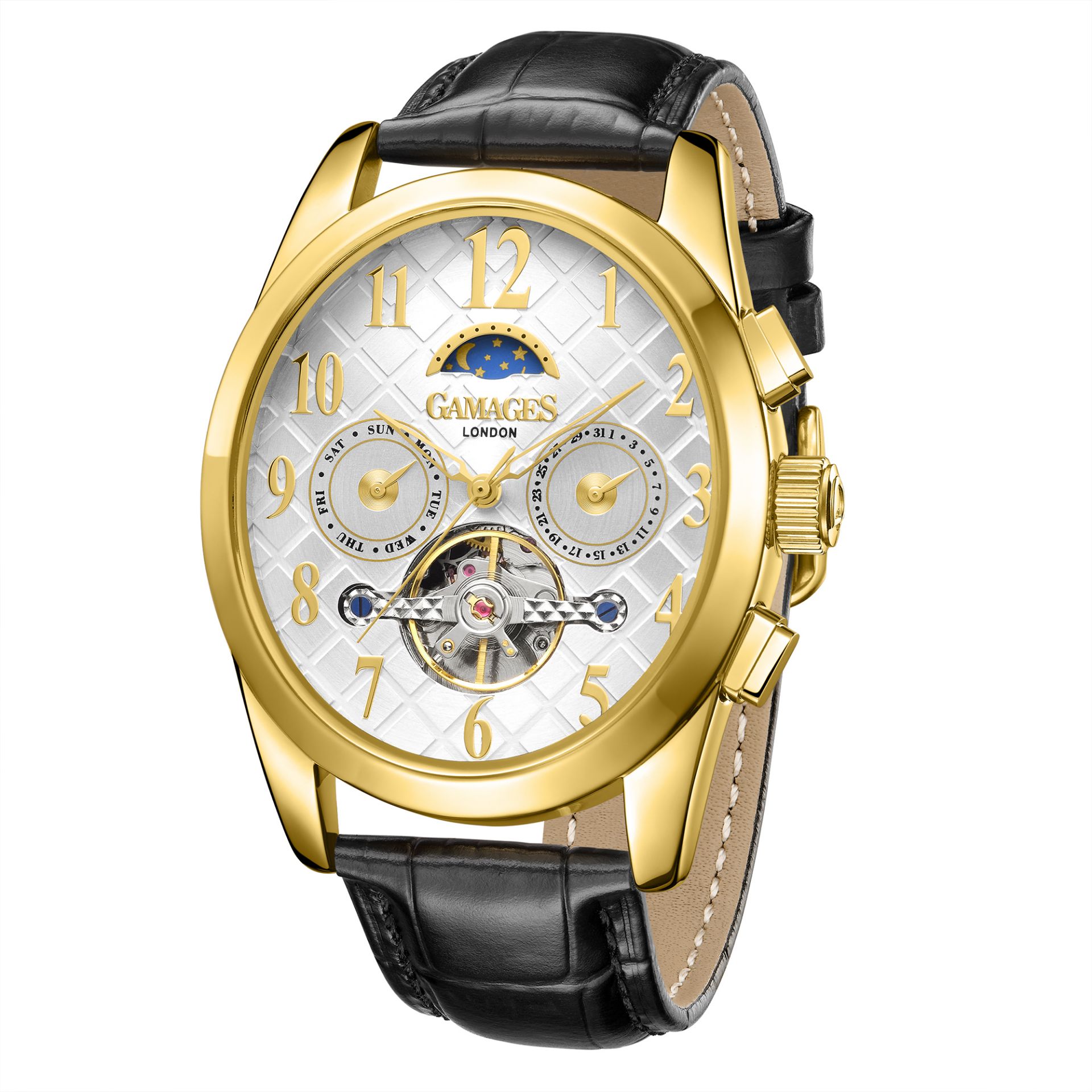 Gamages of London Hand Assembled Muse Automatic Gold White - 5 Year Warranty & Free Delivery - Image 4 of 5