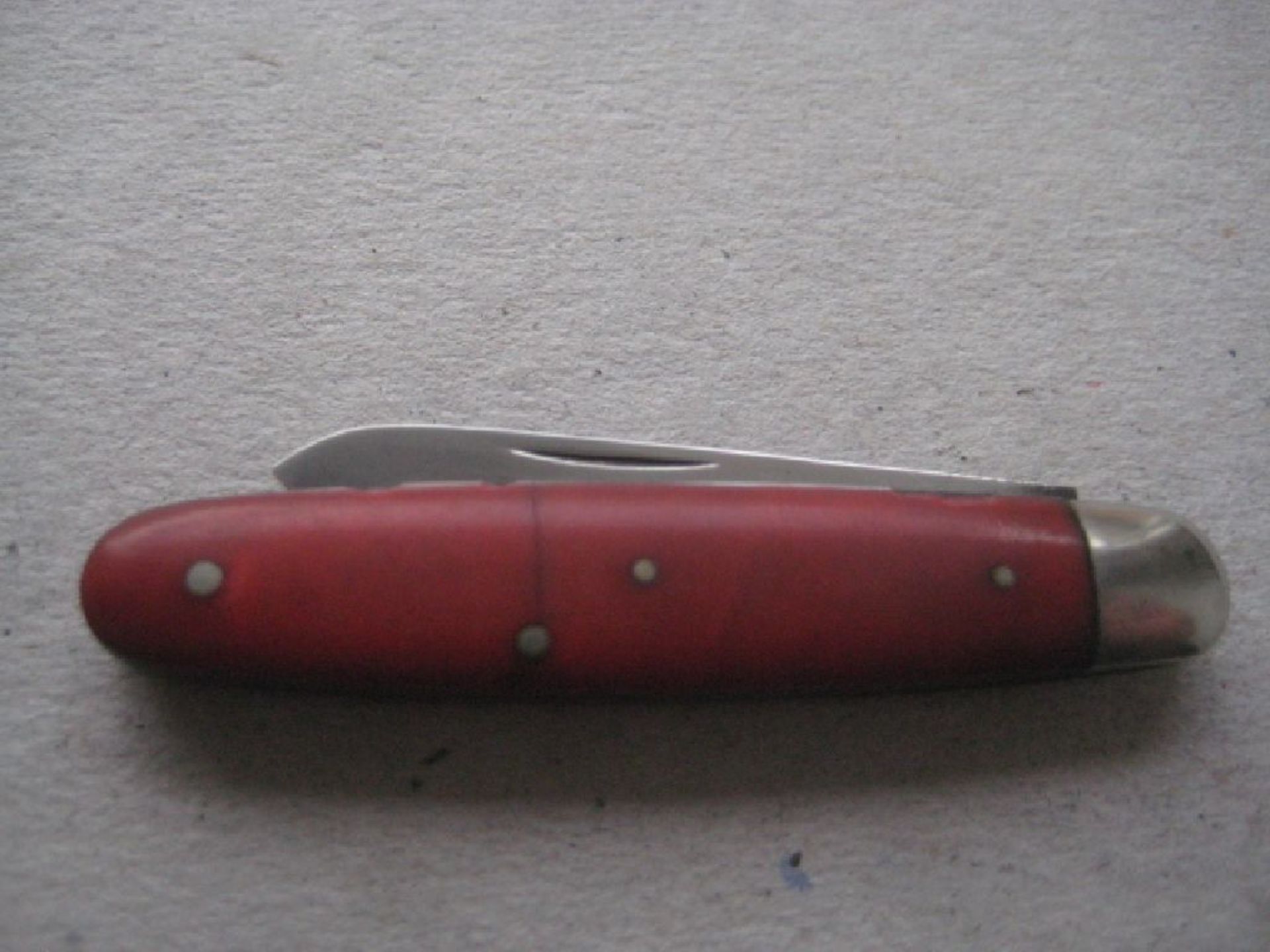 Rare Red Bakerlite Plastic Hafted Silver Bladed Folding Fruit Knife - Image 5 of 6