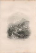 Enniskerry Town Co Wicklow 1837-38 Victorian Antique Engraving