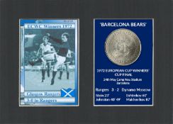 Rangers FC Wins 1972 ECWC Mounted Card & Coin Gift Set 7