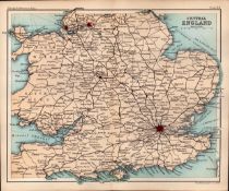 Central England Area Double Sided Antique 1896 Map.