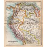 South America Section 1 Double Sided Antique 1896 Map.