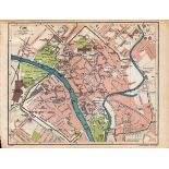 York Centre Coloured Detailed Plan Vintage 1924 Map.