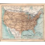 USA Railway Routes Double Sided Antique 1896 Map.