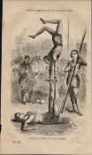 London Victorian Street Acrobats Rare 1864 Henry Mayhew Print.