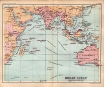 Indian Ocean Chart Double Sided Antique 1896 Map.